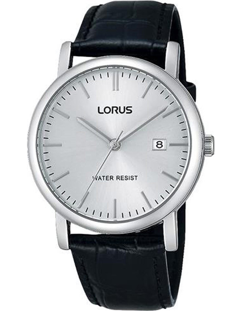 Lorus Mens RG839CX5 - Quartz - Silver - Unisex - Läder - Härdat mineralglas