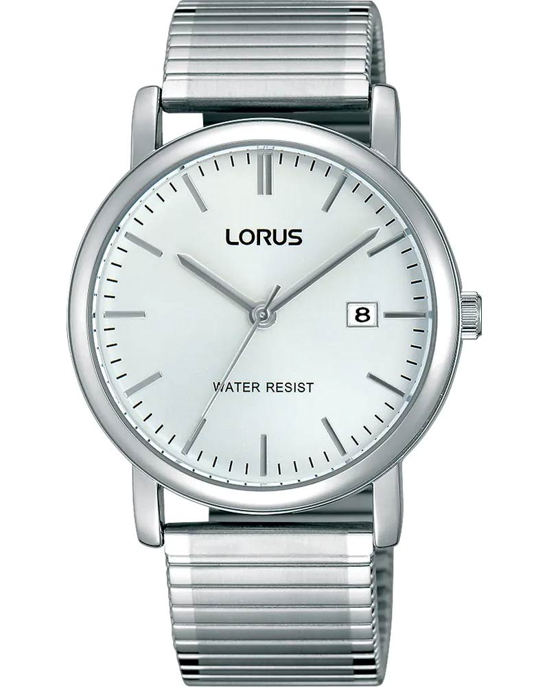 Lorus Mens RG855CX5 - Quartz - Silver - Unisex - Stretch - Akryl