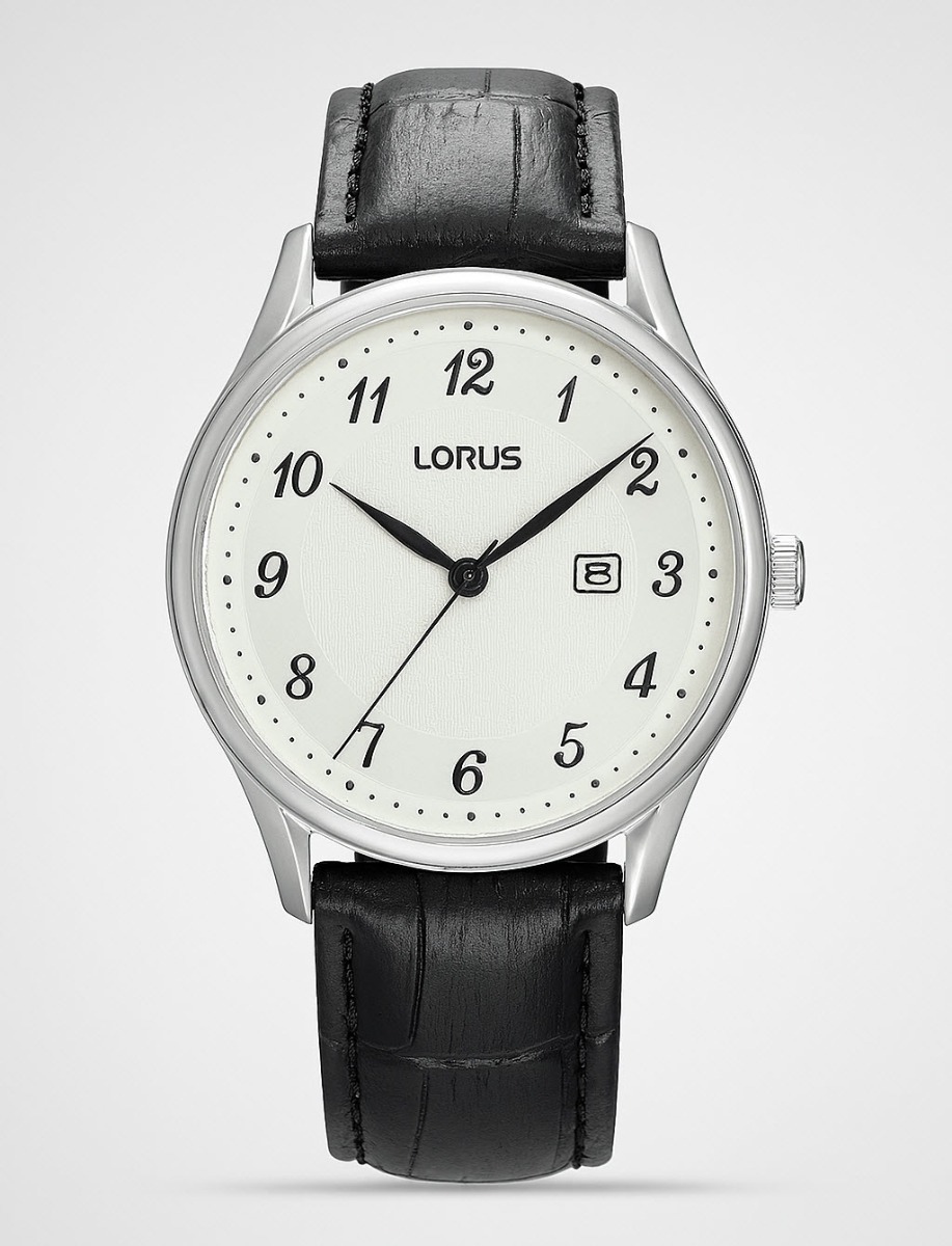 Lorus Dress Mens Leather - Quartz - Silver - Herrklocka - Läder - Härdat mineralglas