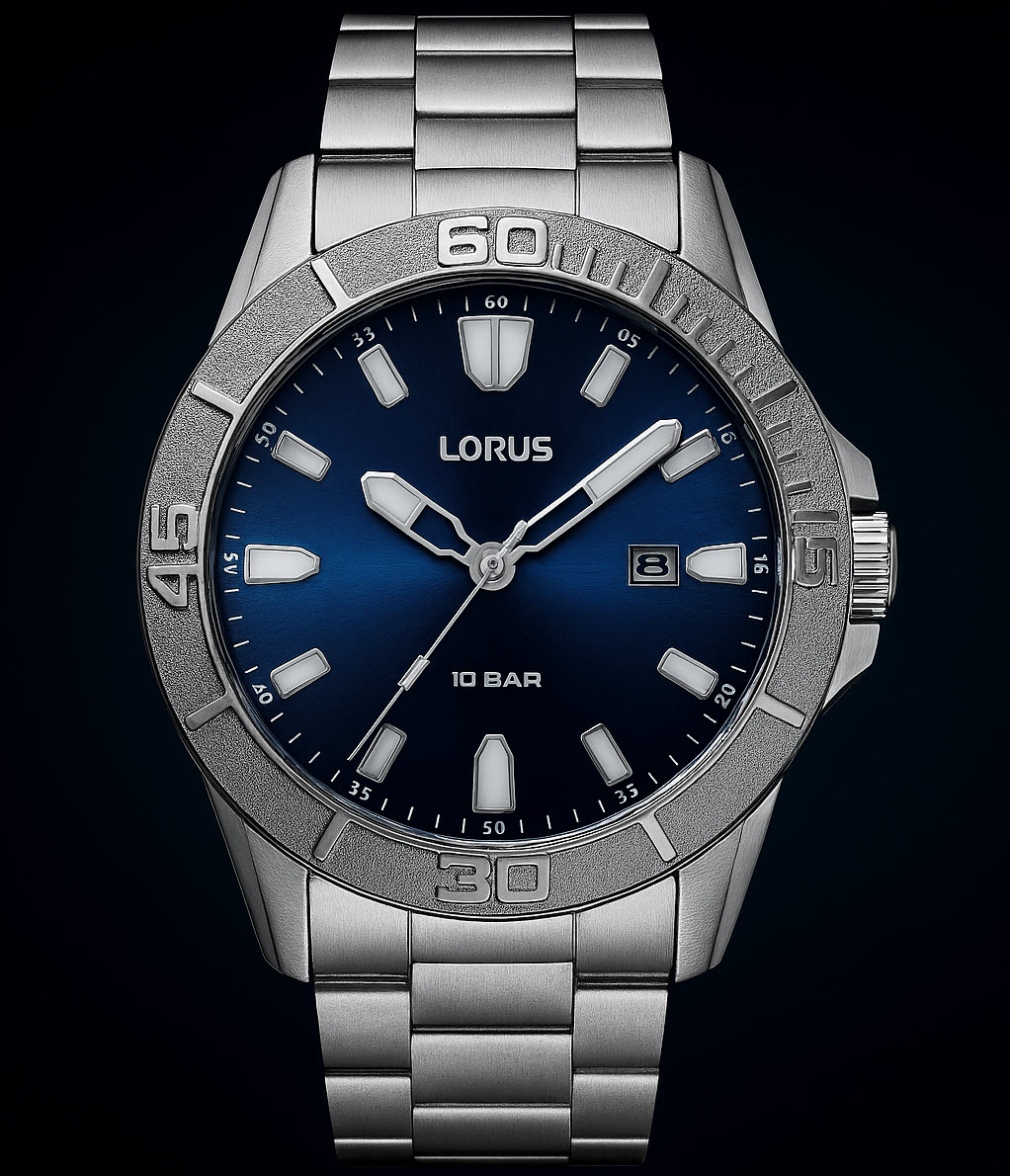 Lorus 40mm Mens 100m Waterproof - Quartz - Silver - Herrklocka - Rostfri stål - Härdat mineralglas