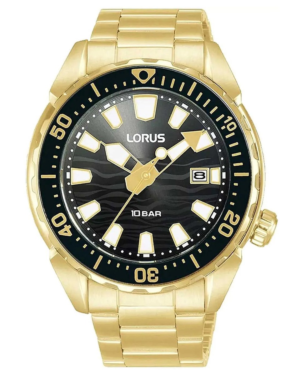 Lorus Classic Mens RH950RX9 - Quartz - Guld - Herrklocka - Rostfri stål - Härdat mineralglas