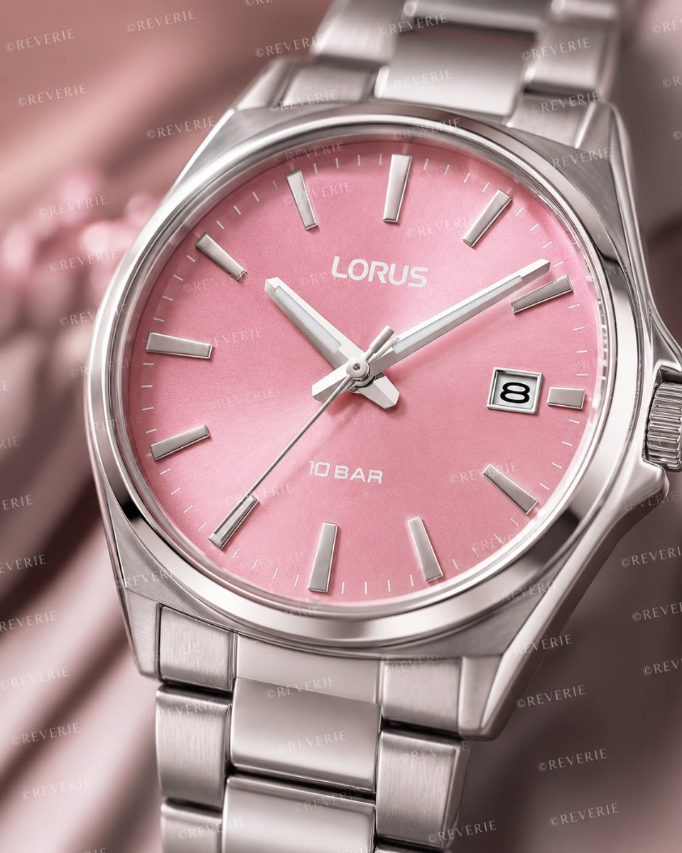 Lorus damklocka i stål med rosa urtavla 34mm - Quartz - Silver - Damklocka - Rostfri stål - Härdat mineralglas