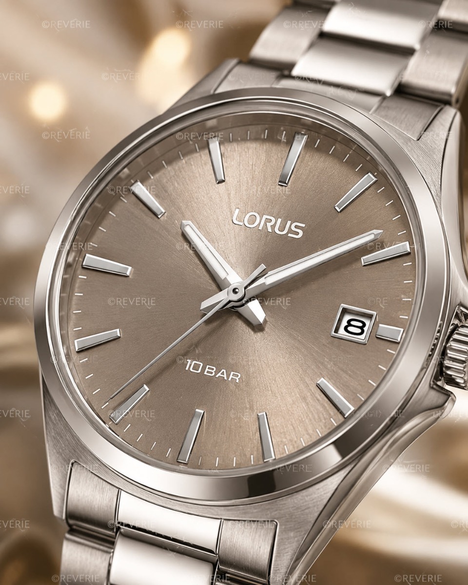 Lorus damklocka med ljus jordfärgad sunray-urtavla 34mm - Quartz - Silver - Damklocka - Rostfri stål - Härdat mineralglas