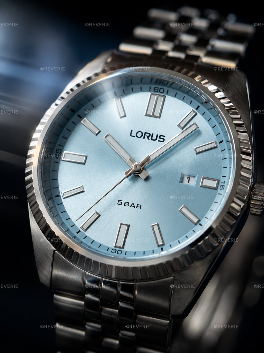 Lorus Mens Ice Blue Jubilee Steel 42mm - Quartz - Silver - Herrklocka - Rostfri stål - Härdat mineralglas