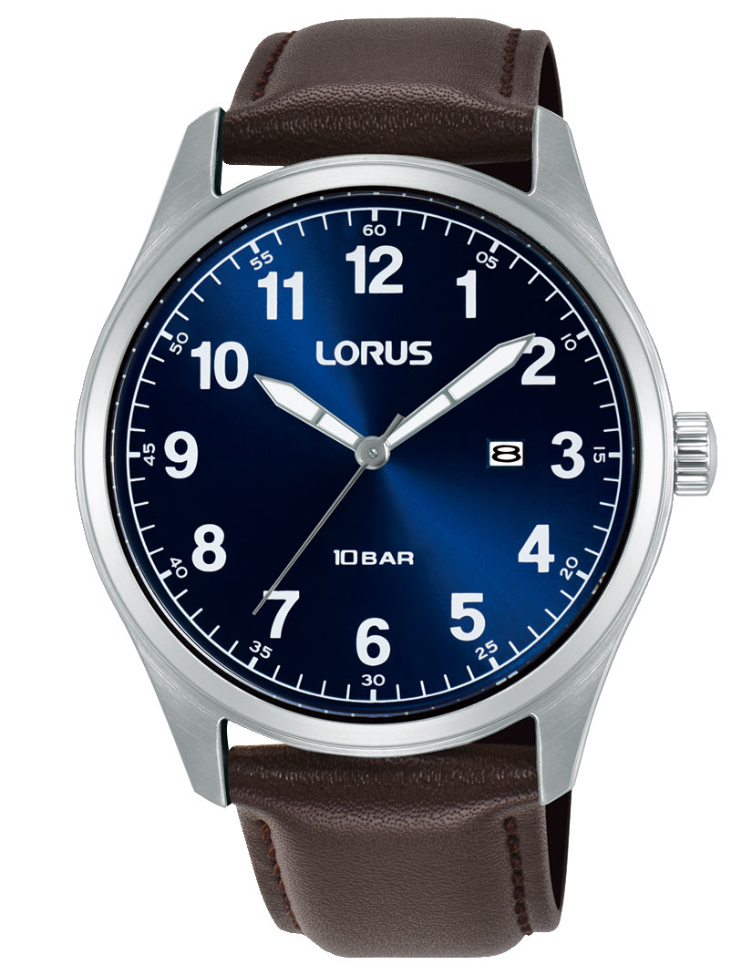 Lorus Mens Sports RH977SX9 - Quartz - Silver - Herrklocka - Läder - Härdat mineralglas
