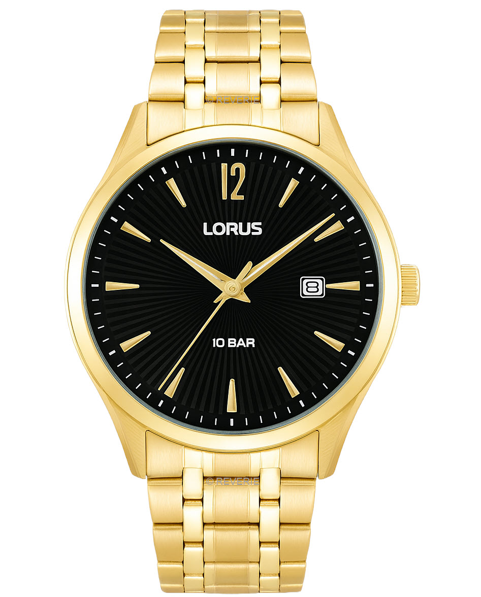 Lorus Mens 100m Golden Classic 41mm - Quartz - Guld - Herrklocka - Rostfri stål - Härdat mineralglas