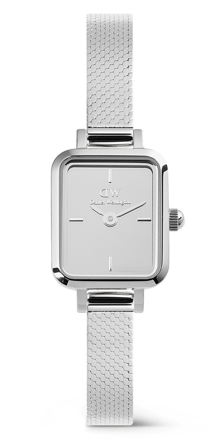 Daniel Wellington Quadro Mini Reflection Silver DW00100800 - Quartz - Silver - Damklocka - Mesh - Härdat mineralglas