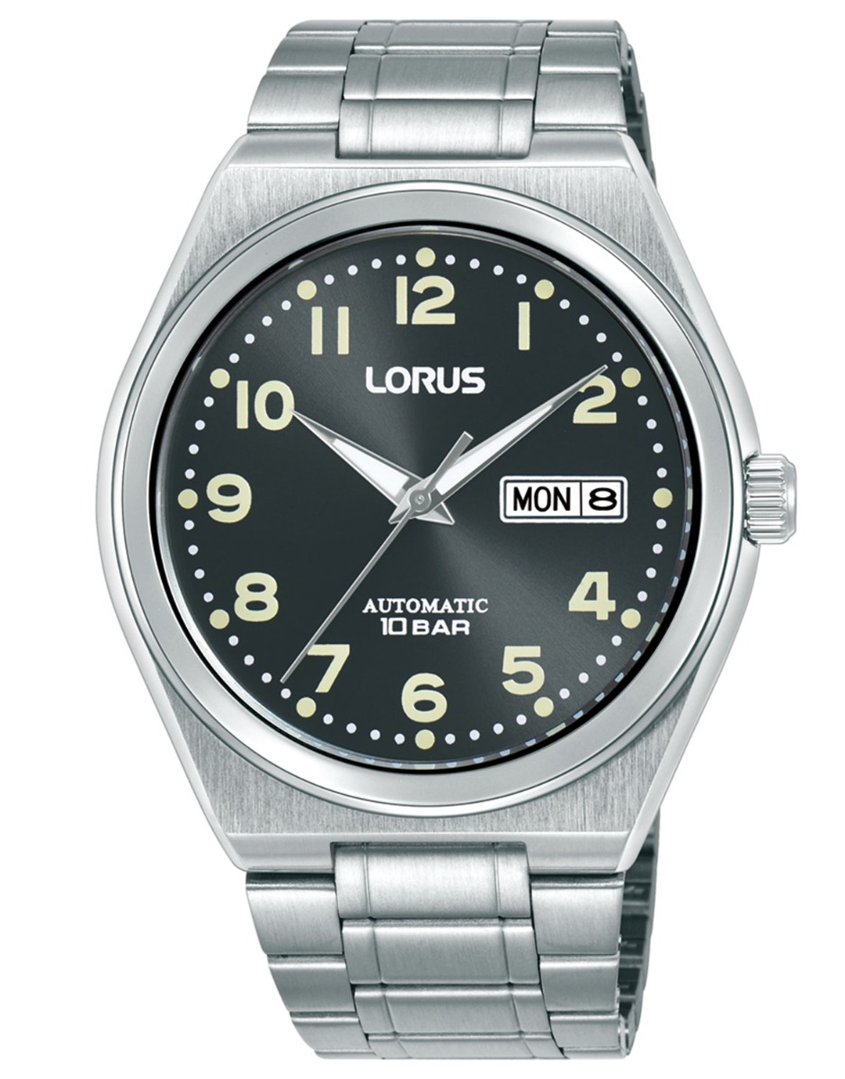 Lorus Mens Automatic RL443CX9 - Automatisk - Silver - Herrklocka - Rostfri stål - Härdat mineralglas