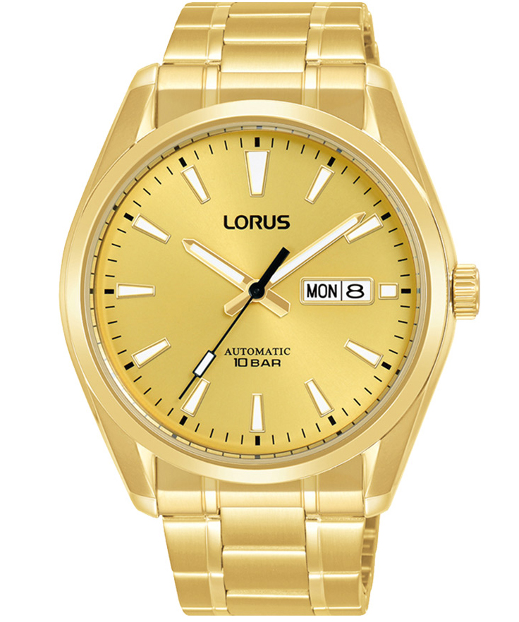 Lorus Mens Automatic RL456BX9 - Automatisk - Guld - Herrklocka - Rostfri stål - Härdat mineralglas
