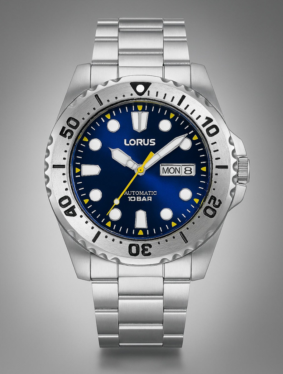 Lorus Mens Automatic Movement - Automatisk - Silver - Herrklocka - Rostfri stål - Härdat mineralglas