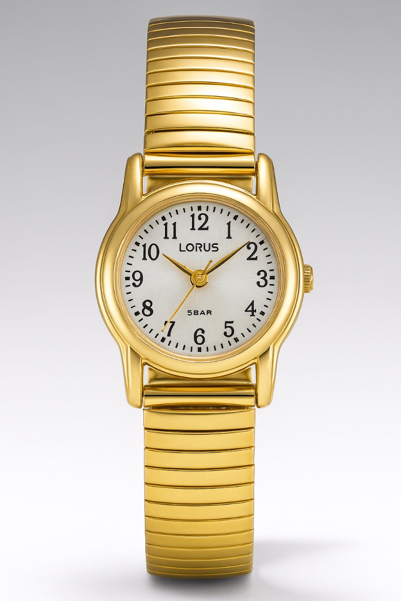 Lorus Ladies RRX34HX9 - Quartz - Guld - Damklocka - Stretch - Härdat mineralglas