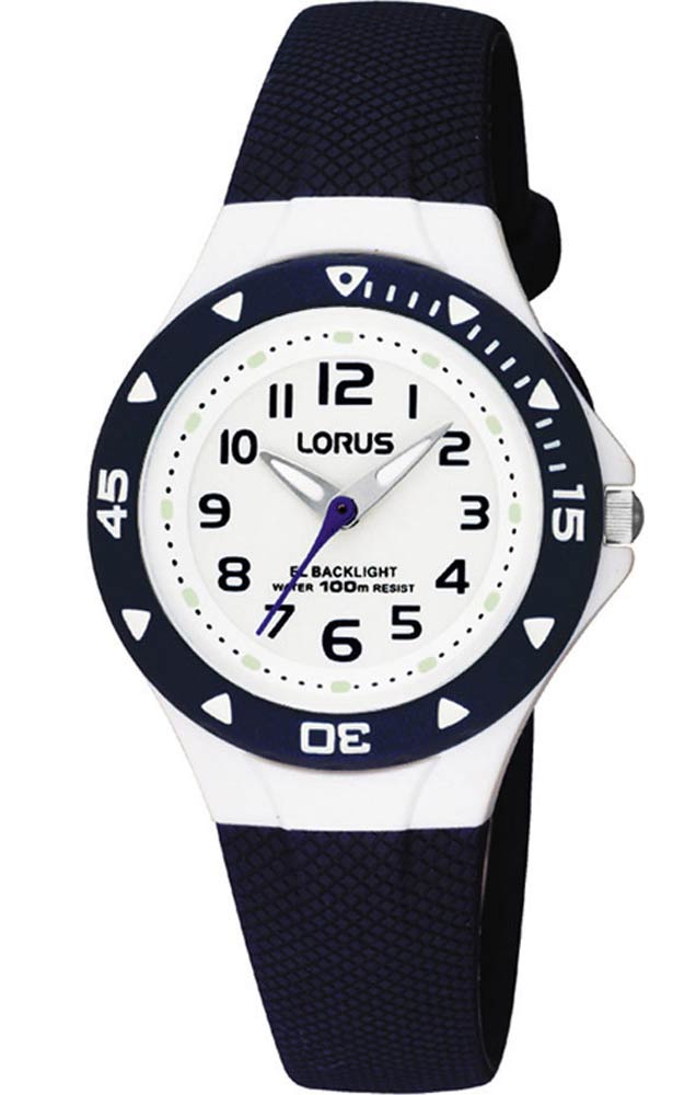 Lorus Kids RRX43CX9 - Quartz - Vit - Barnklocka - Gummi - Akryl