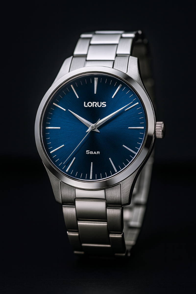 Lorus 40mm Mens Stainless Steel - Quartz - Silver - Herrklocka - Rostfri stål - Härdat mineralglas