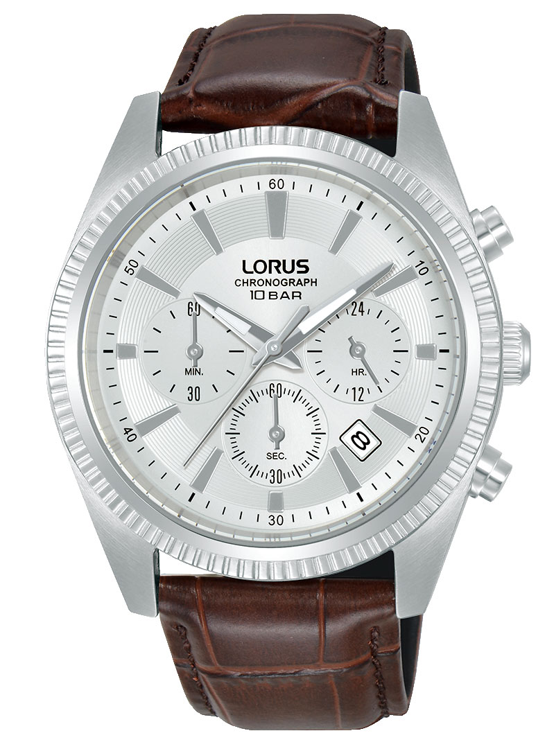 Lorus Mens Sports RT305LX9 - Quartz - Silver - Herrklocka - Läder - Härdat mineralglas