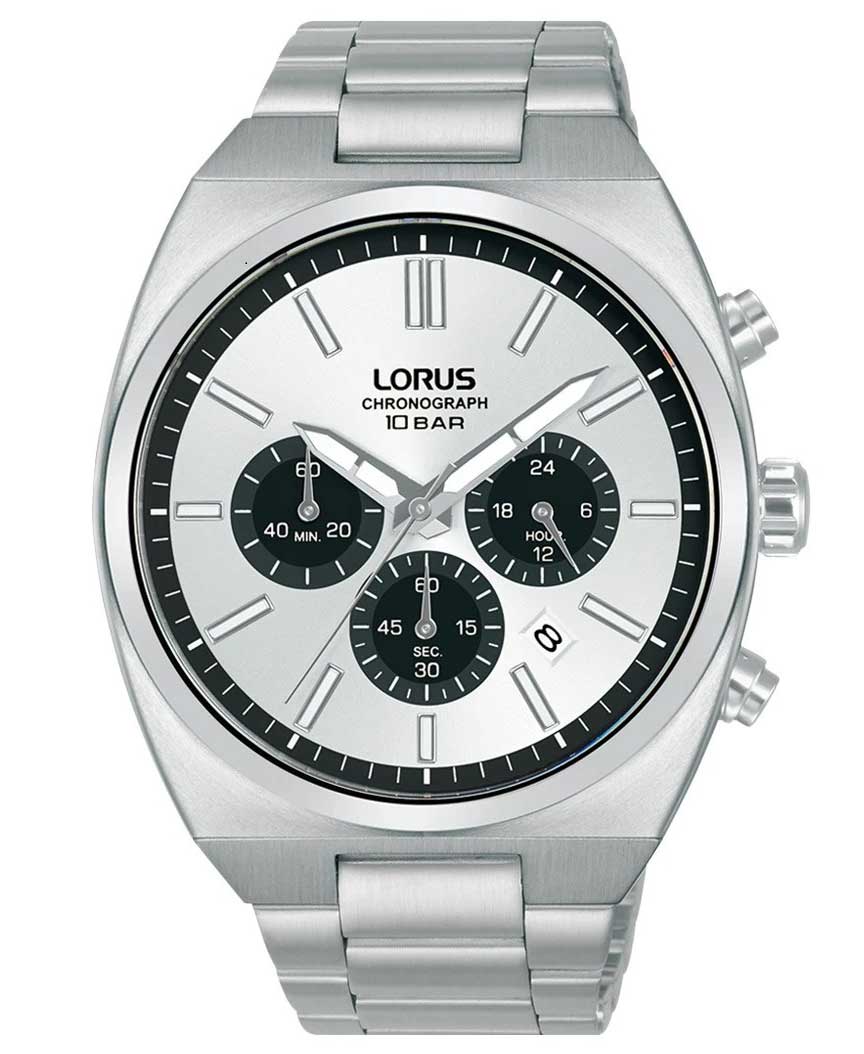 Lorus Sports Chronograph RT369KX9 - Quartz - Silver - Herrklocka - Rostfri stål - Härdat mineralglas