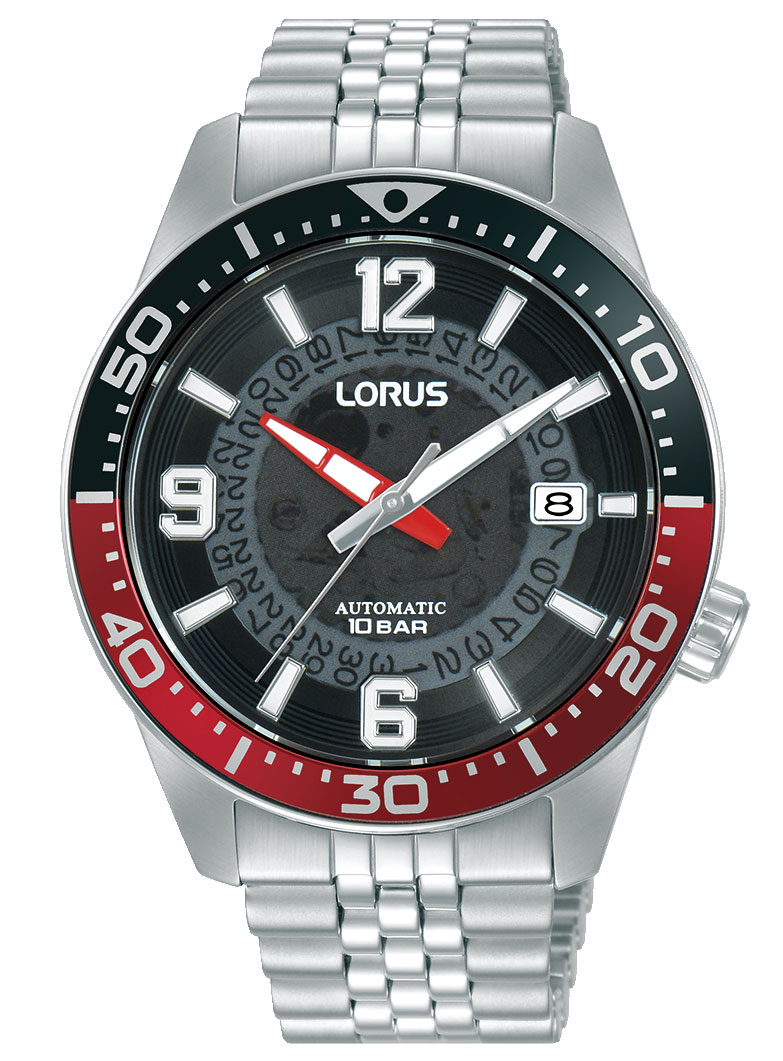 Lorus Mens Sports Automatic RU413AX9 - Automatisk - Silver - Herrklocka - Rostfri stål - Härdat mineralglas