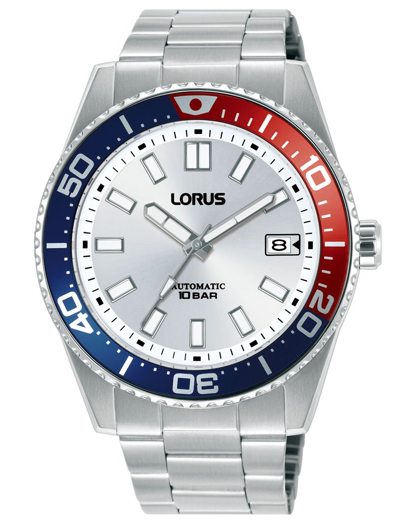 Lorus Mens Sports Automatic RU427AX9 - Automatisk - Silver - Herrklocka - Rostfri stål - Härdat mineralglas