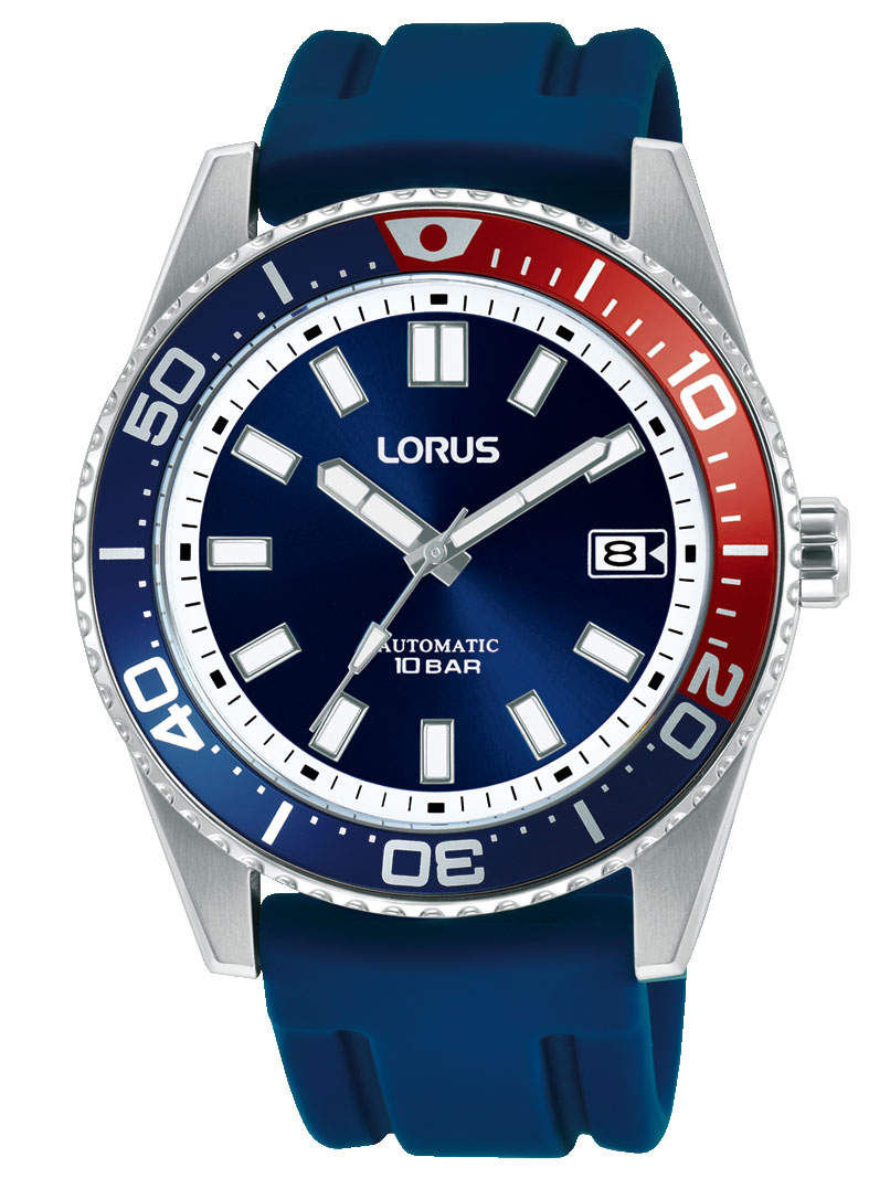 Lorus Mens Sports Automatic RU431AX9 - Automatisk - Silver - Herrklocka - Silikon - Härdat mineralglas