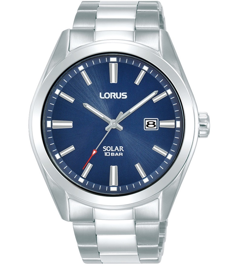 Lorus Mens Solar RX329AX9 - Quartz - Silver - Herrklocka - Rostfri stål - Härdat mineralglas