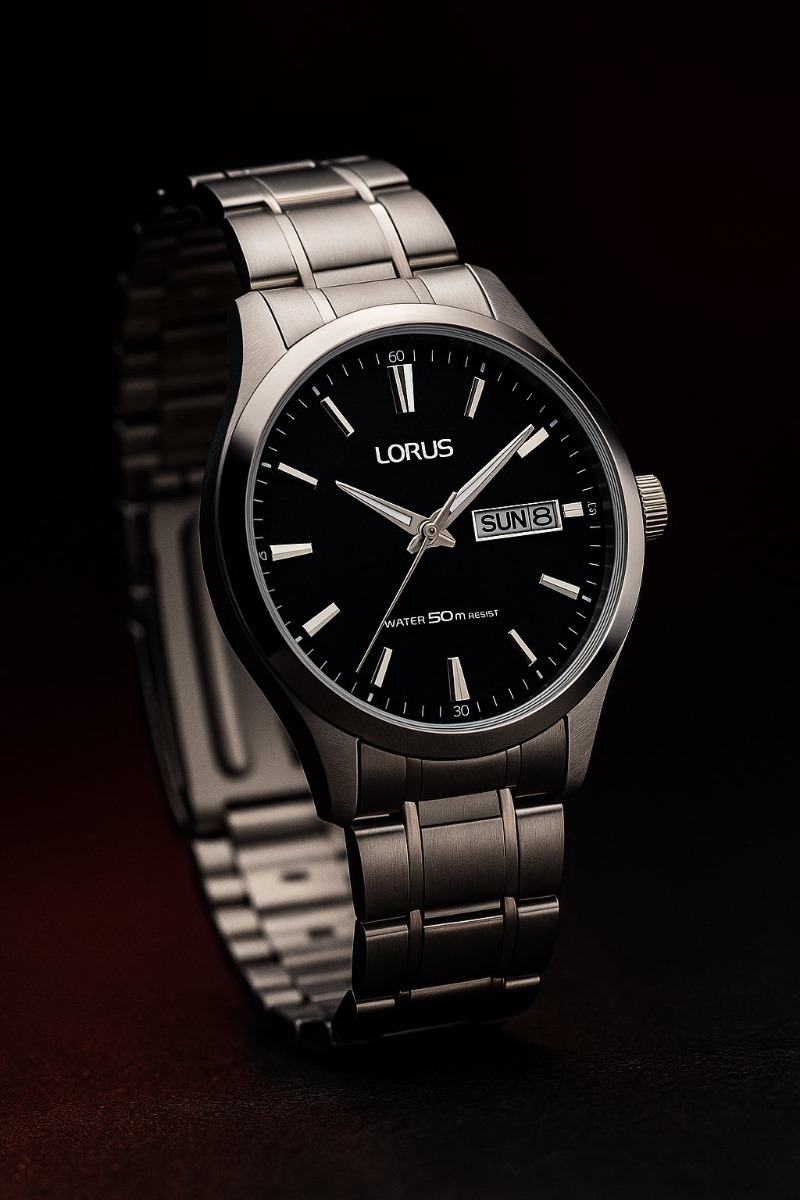 Lorus Mens RXN23DX5 - Quartz - Silver - Herrklocka - Rostfri stål - Härdat mineralglas
