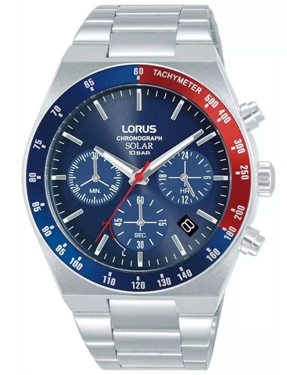 Lorus Chronograph Mens RZ521AX9 - Quartz - Silver - Herrklocka - Rostfri stål - Härdat mineralglas
