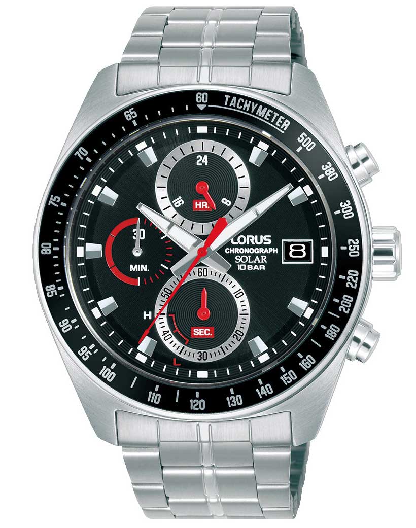 Lorus Mens Sports RZ615AX9 - Quartz - Silver - Herrklocka - Rostfri stål - Härdat mineralglas