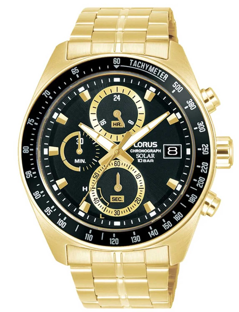 Lorus Mens Sports RZ622AX9 - Quartz - Guld - Herrklocka - Rostfri stål - Härdat mineralglas