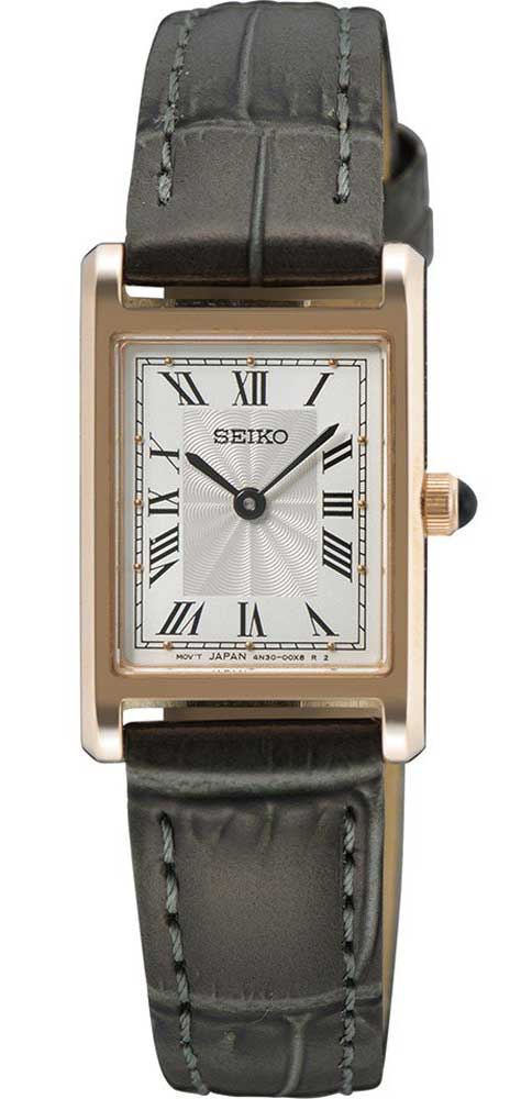 Seiko Classic Ladies SWR096P1 - Quartz - Rött guld - Damklocka - Läder - Härdat mineralglas