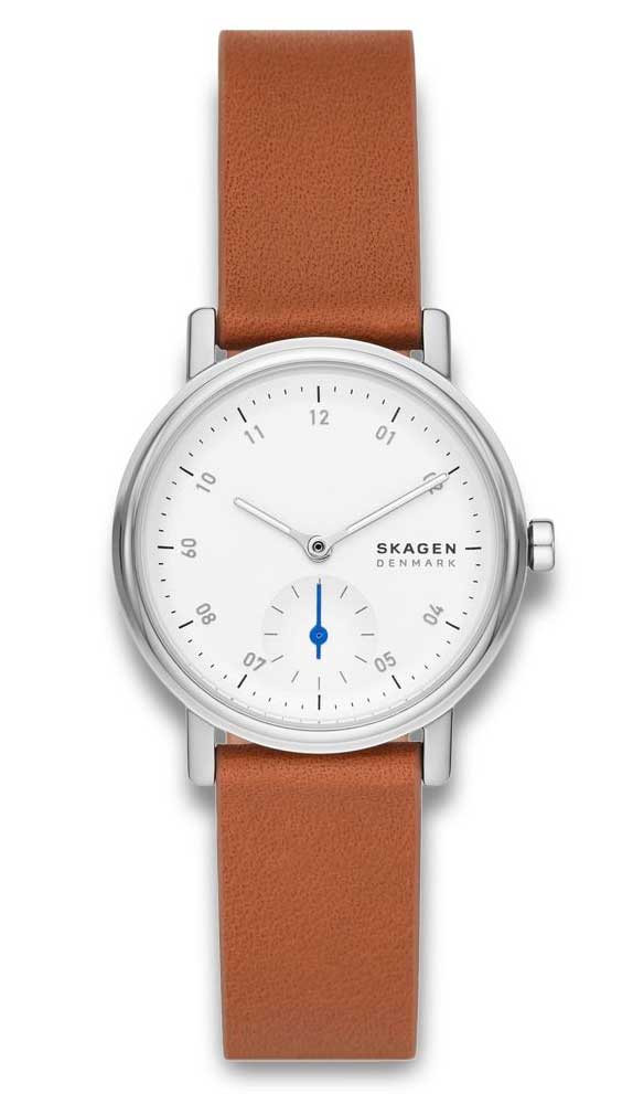 Skagen Kuppel Lille SKW3103 - Quartz - Grå - Damklocka - Läder - Härdat mineralglas