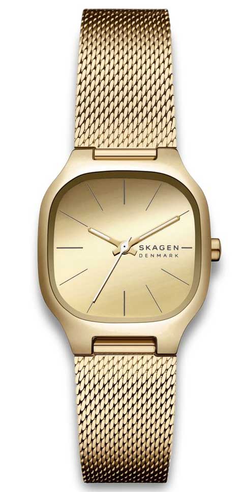 Skagen Mellem Lille SKW3164 - Quartz - Guld - Damklocka - Mesh - Härdat mineralglas