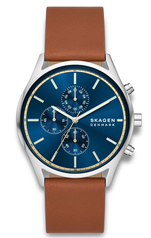 Skagen Holst Multifunction SKW6916 - Quartz - Silver - Herrklocka - Läder - Härdat mineralglas
