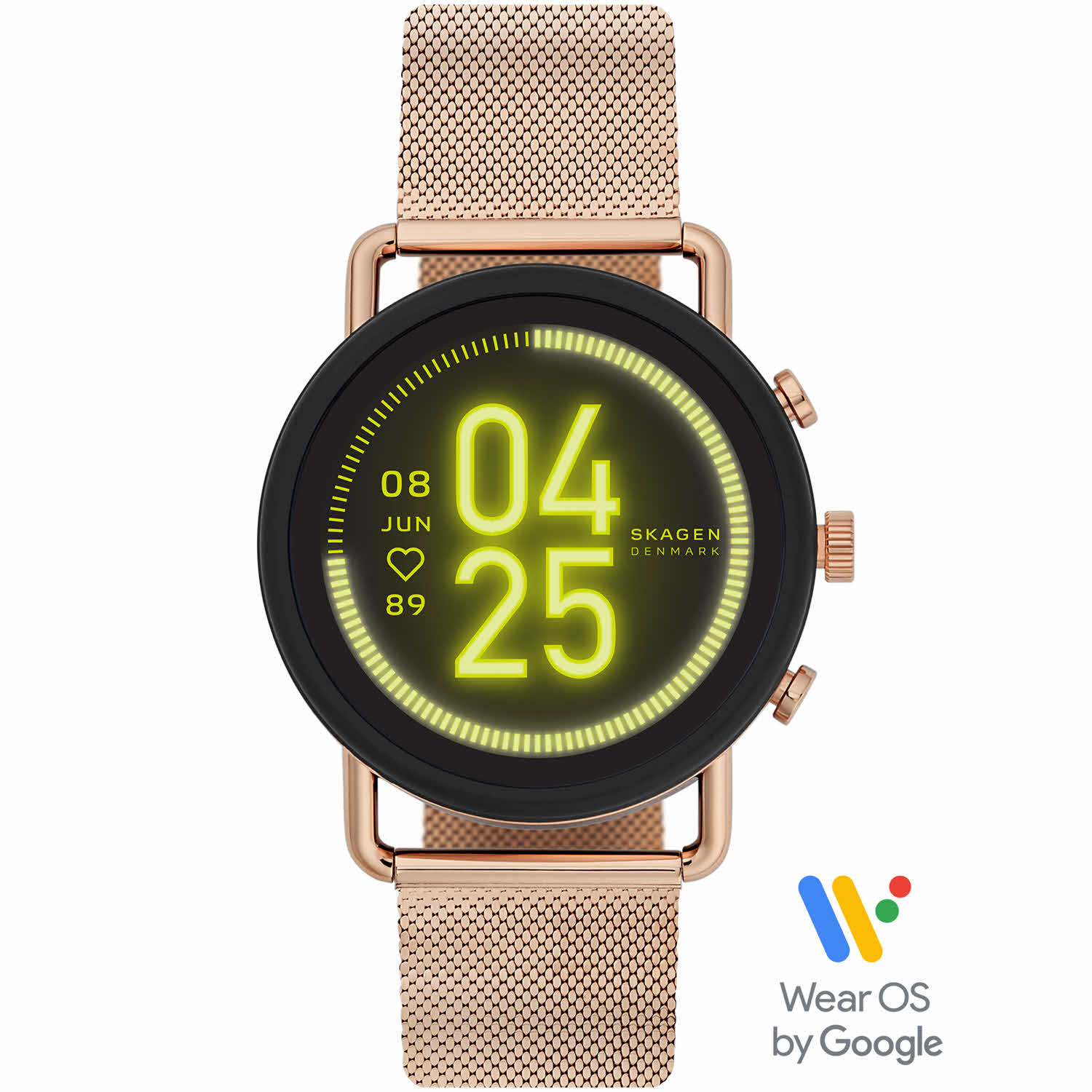 Skagen Falster 3 Rose-Tone Steel-Mesh SKT5204 - Digitalt - Rött guld - Unisex - Mesh -