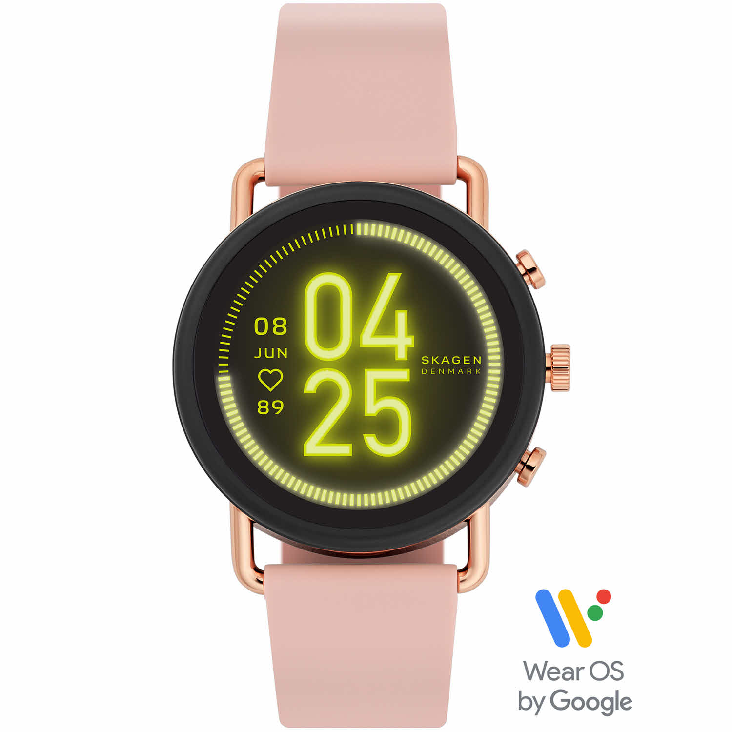 Skagen Falster 3 Pink Silicone SKT5205 - Digitalt - Rött guld - Unisex - Silikon -