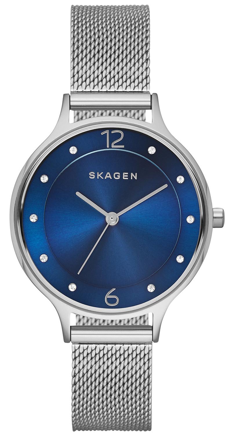 Skagen Anita Mesh Blue SKW2307 - Quartz - Silver - Damklocka - Rostfri stål - Härdat mineralglas
