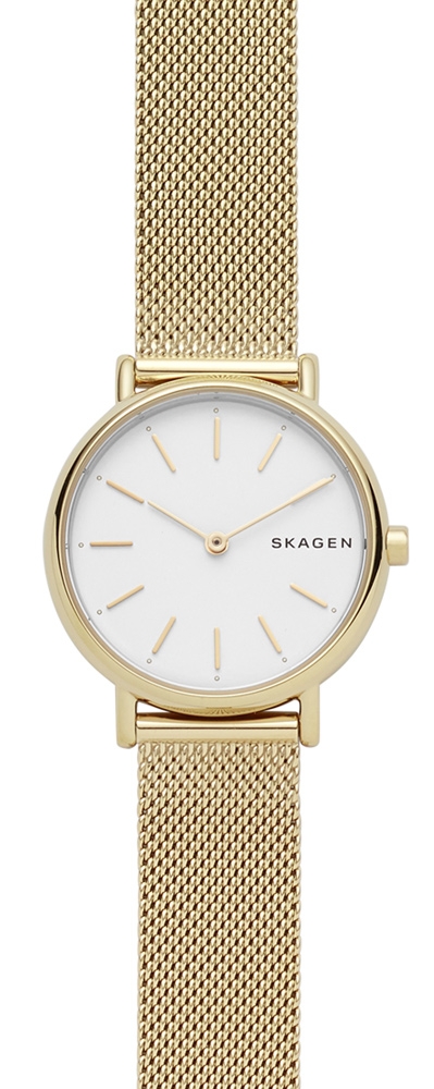 Vit urtavla, resten är guldfärgat - Skagen Signatur SKW2693 - Quartz - Guld - Damklocka - Mesh - Härdat mineralglas
