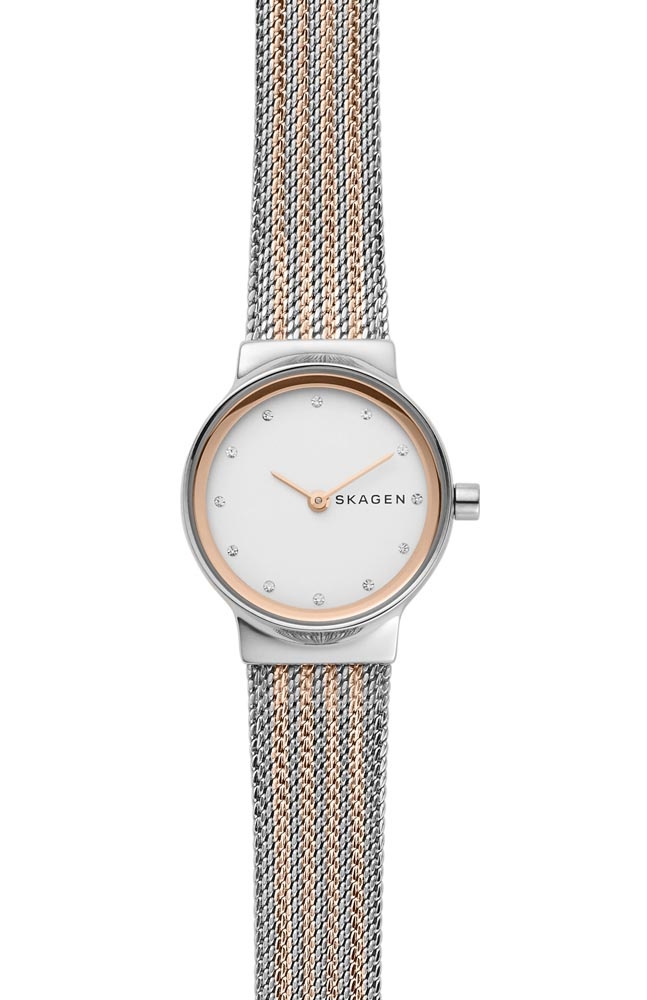 Mix av rött guld och silver - Skagen Freja SKW2699 - Quartz - Silver - Damklocka - Mesh - Härdat mineralglas