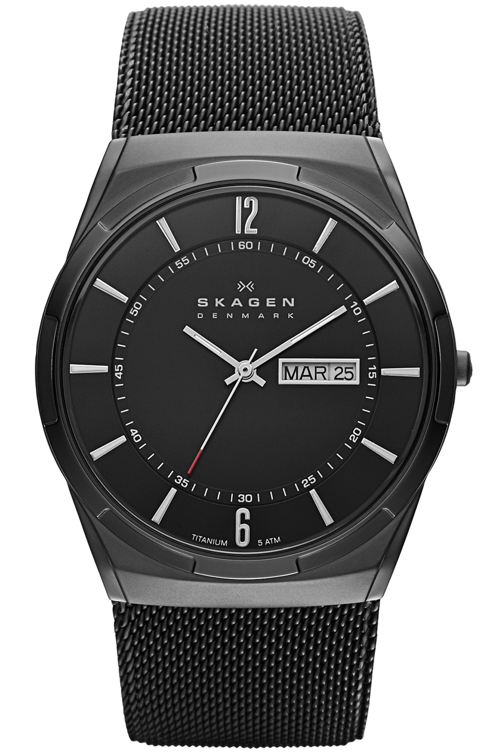 Svart Skagen-klocka för män - Skagen Melbye Aktiv SKW6006 - Quartz - Svart - Herrklocka - Rostfri stål - Härdat mineralglas