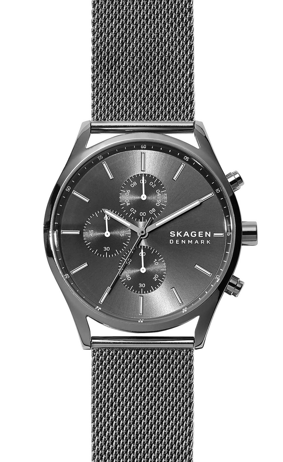 För att vara en kronografklocka, så är denna stålklocka väldigt minimalistisk - Skagen Holst Chronograph SKW6608 - Quartz - Gunmetal - Herrklocka...