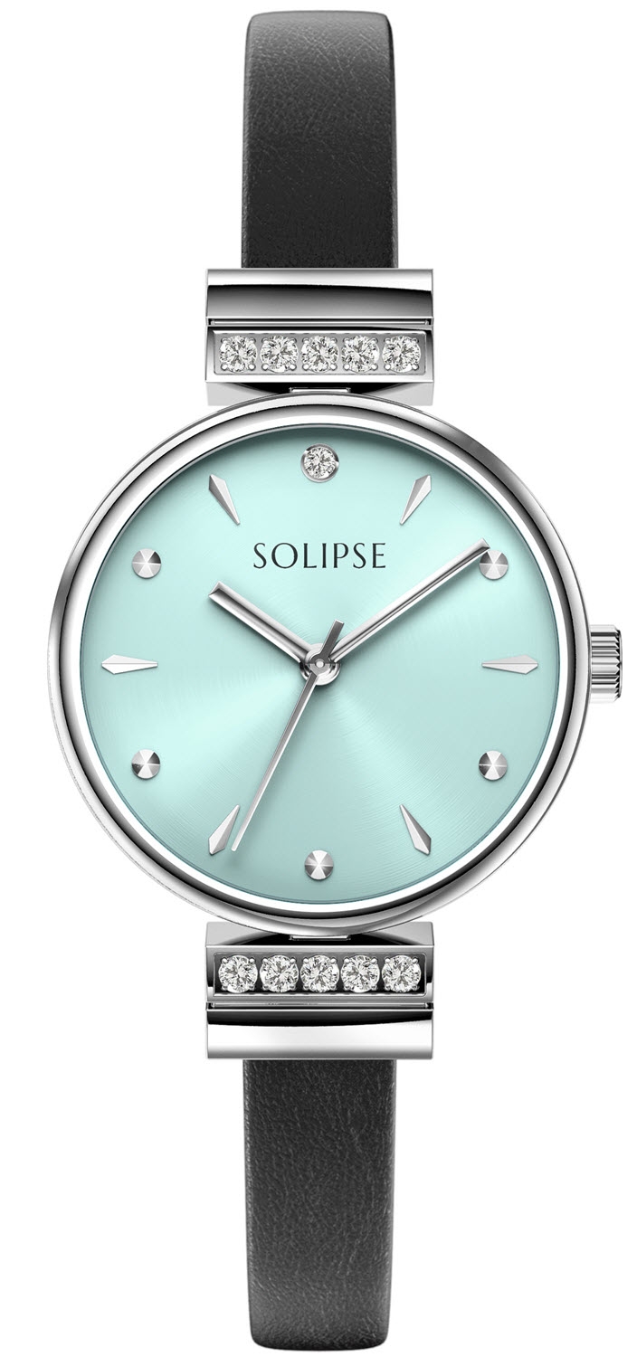 Så snygg och billig - Solipse Diamond Facet SOW6901 - Quartz - Kristall Silver - Damklocka - Läder - Härdat mineralglas