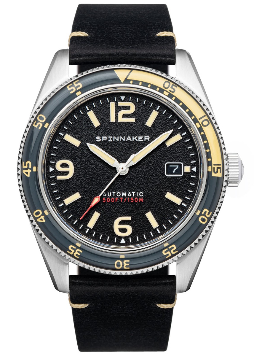 Spinnaker Fleuss Sand Grey Automatic SP-5055-0B - Automatisk - Silver - Herrklocka - Läder - Safir