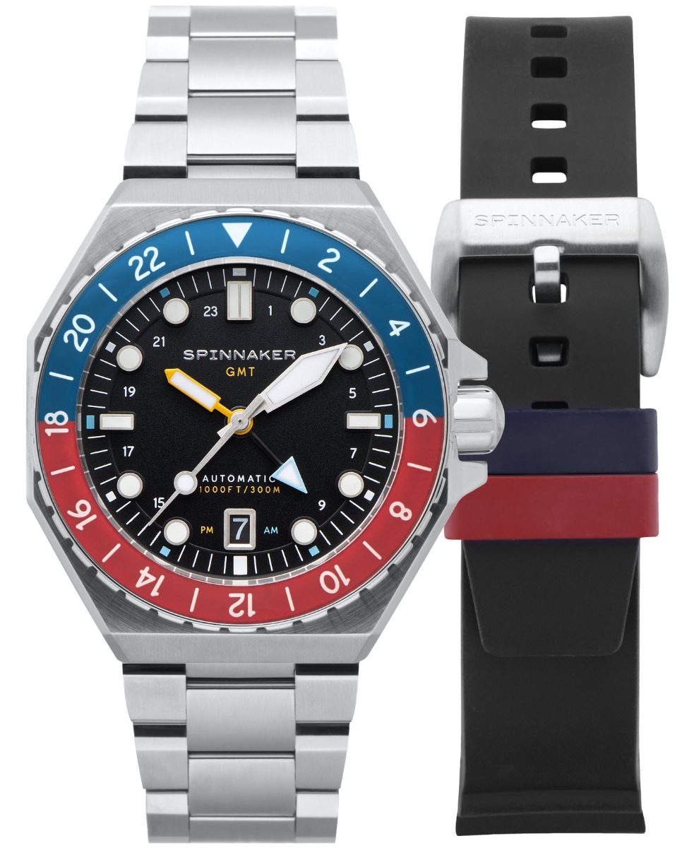 Spinnaker Dumas GMT Automatic Cobalt Crimson SP-5119-44 - Automatisk - Silver - Herrklocka - Rostfri stål - Safir