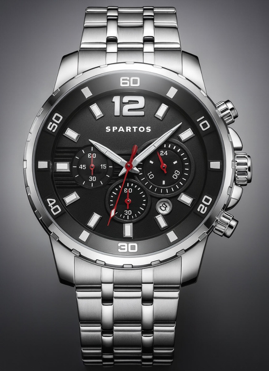 Spartos FX Sapphire Chronograph SPW7801 - Quartz - Silver - Herrklocka - Rostfri stål - Safir