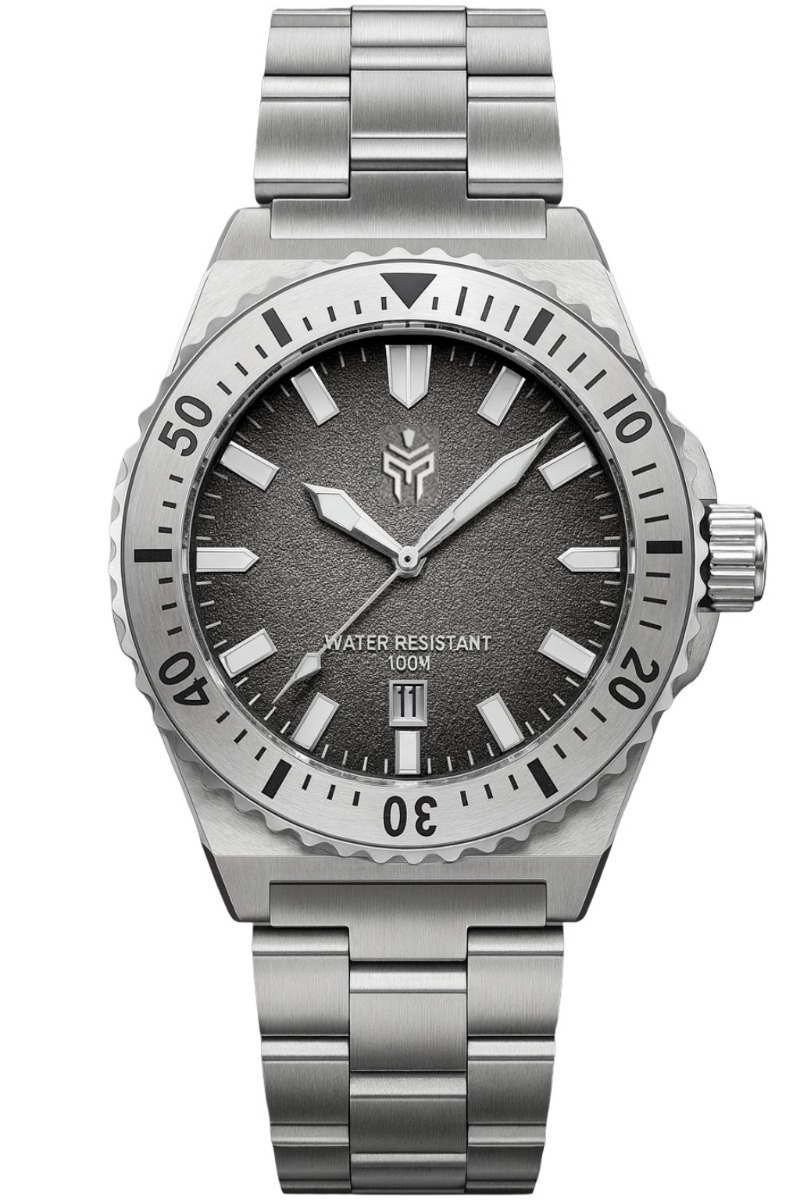 Spartos Myles Steel Black SPW8103 - Quartz - Silver - Herrklocka - Rostfri stål - Härdat mineralglas