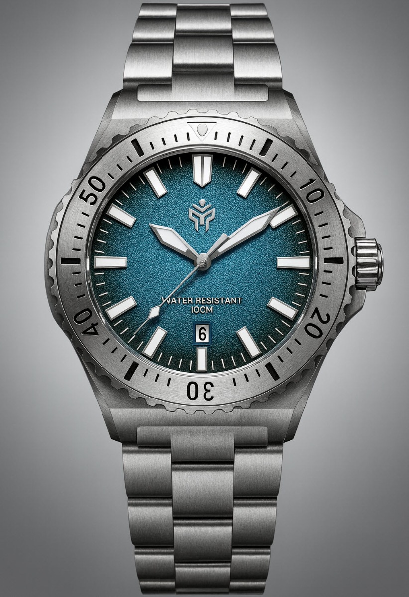 Spartos Myles Steel Blue SPW8104 - Quartz - Silver - Herrklocka - Rostfri stål - Härdat mineralglas