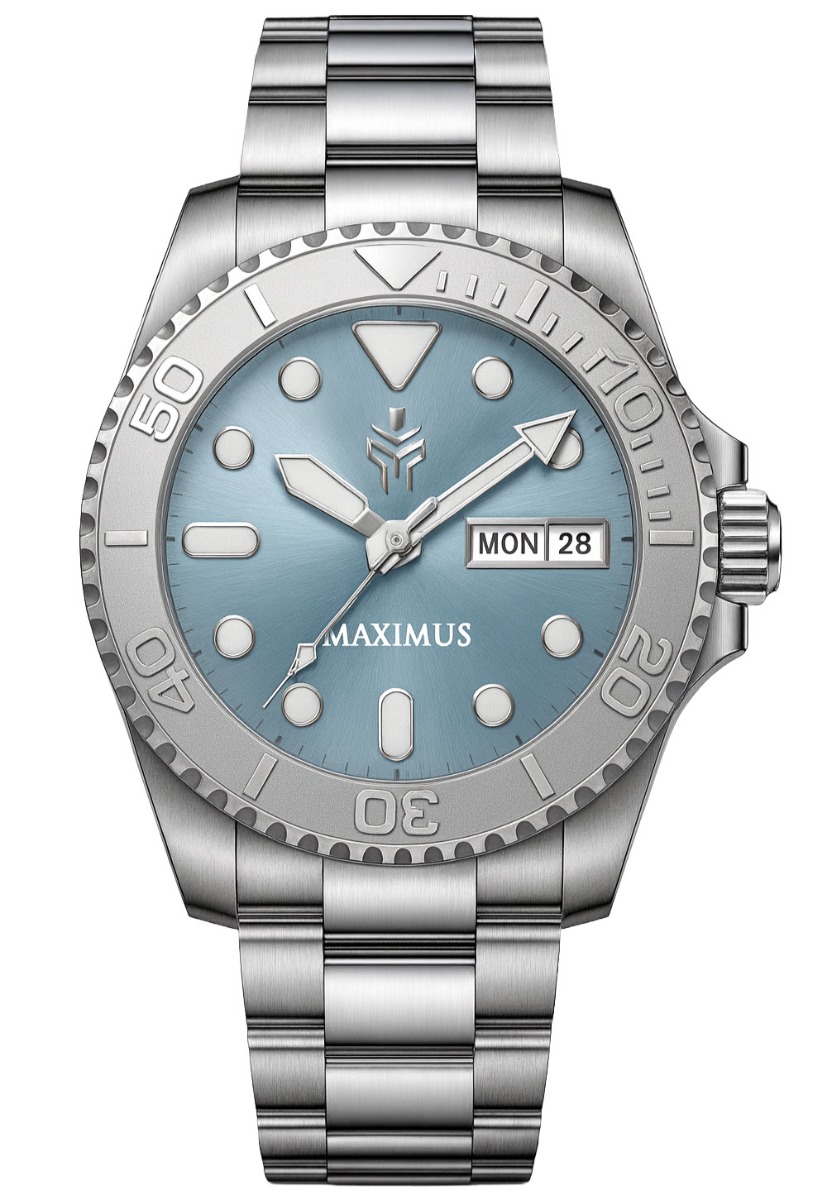Spartos Maximus Sapphire Ice Blue Sunray SPW8303 - Quartz - Silver - Herrklocka - Rostfri stål - Safir