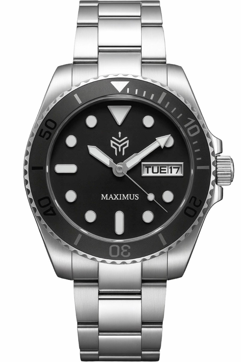 Spartos Maximus Sapphire Matte Black 40mm - Quartz - Silver - Herrklocka - Rostfri stål - Safir