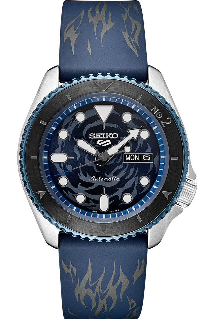 Seiko Outlet | Seiko 5 Sports One Piece Sabo Limited Edition SRPH71K1 - Automatisk - Svart - Herrklocka - Silikon - Härdat mineralglas