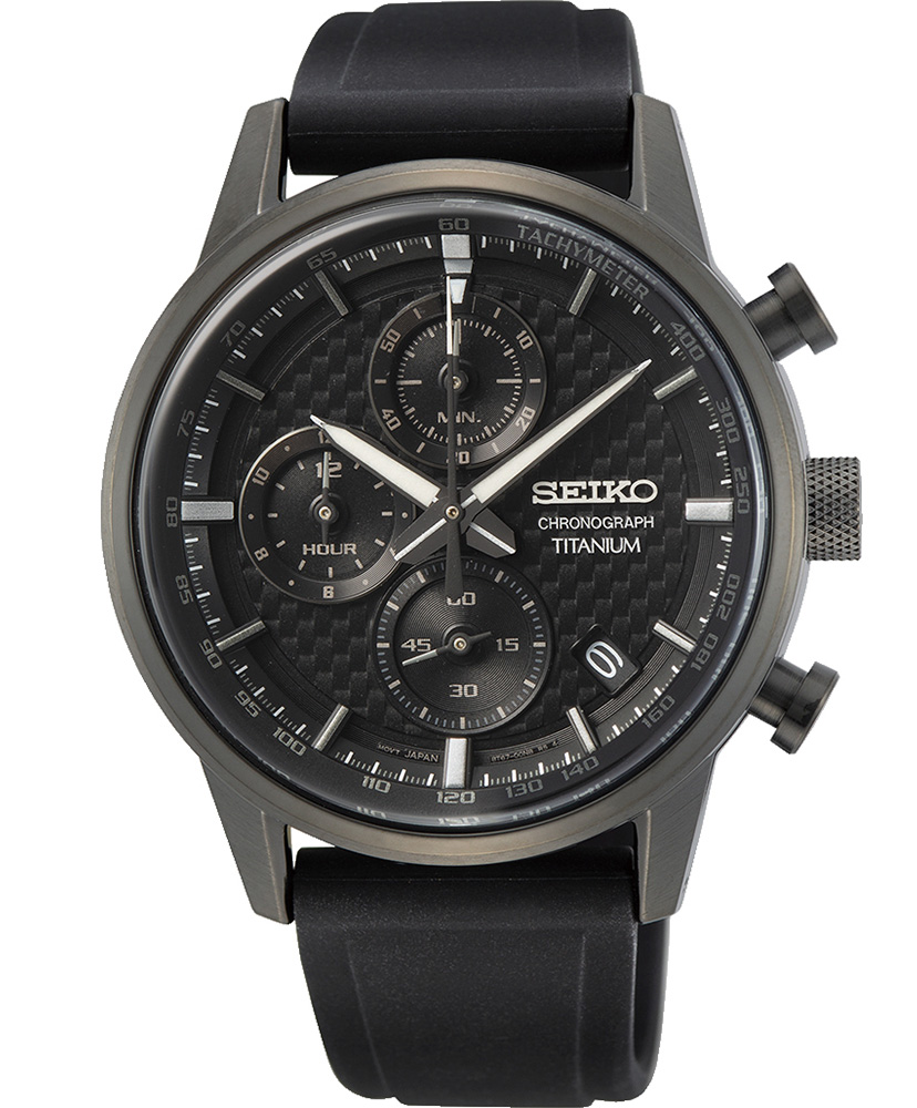 Seiko Titanium Chronograph SSB393P1 - Quartz - Gunmetal - Herrklocka - Silikon - Härdat mineralglas