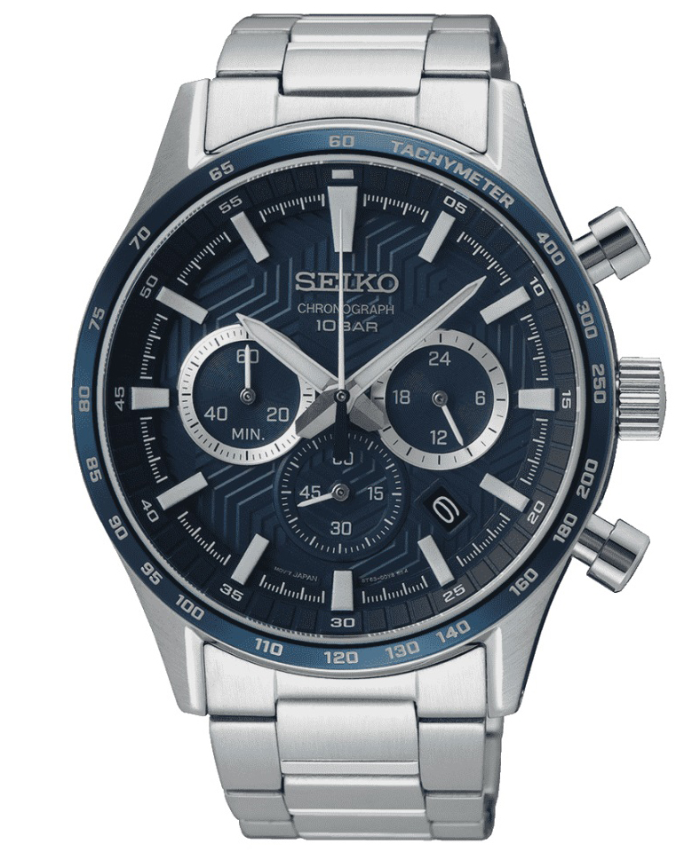 Seiko Sports Chronograph SSB445P1 - Quartz - Silver - Herrklocka - Rostfri stål - Safir