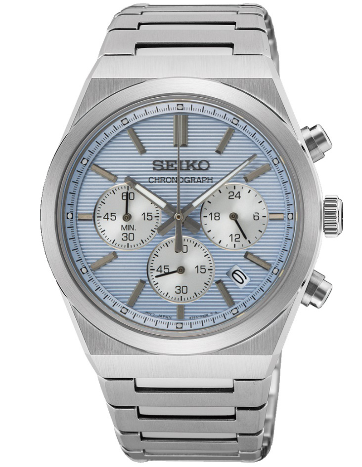 Seiko Sport Mens SSB459P1 - Quartz - Silver - Herrklocka - Rostfri stål - Safir